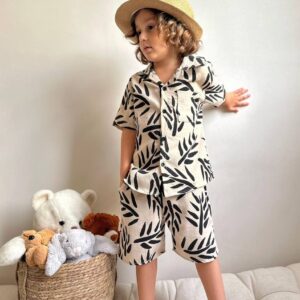 MİNİ BY ÇINAR DAL DESEN GÖMLEK ŞORT TAKIM